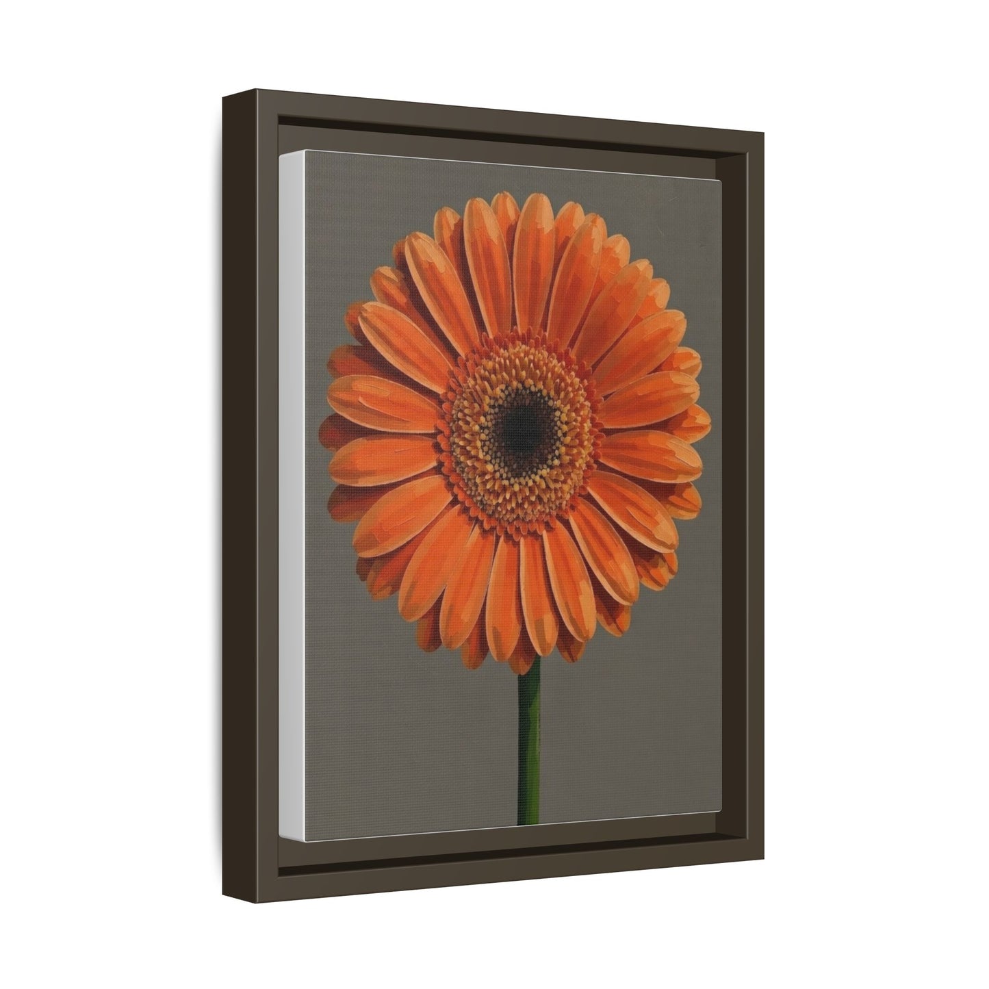 Orange Gerbera Daisy Matte Canvas Print (Framed)