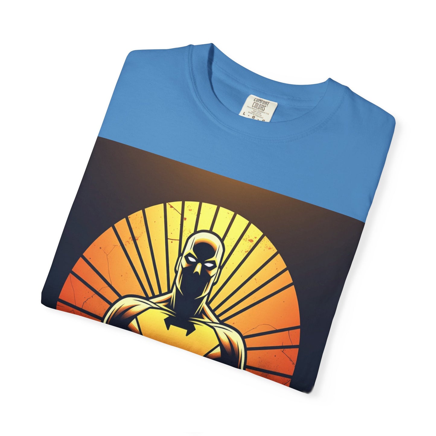 Superhero Sunrise T-Shirt — Bold Chest Emblem Graphic