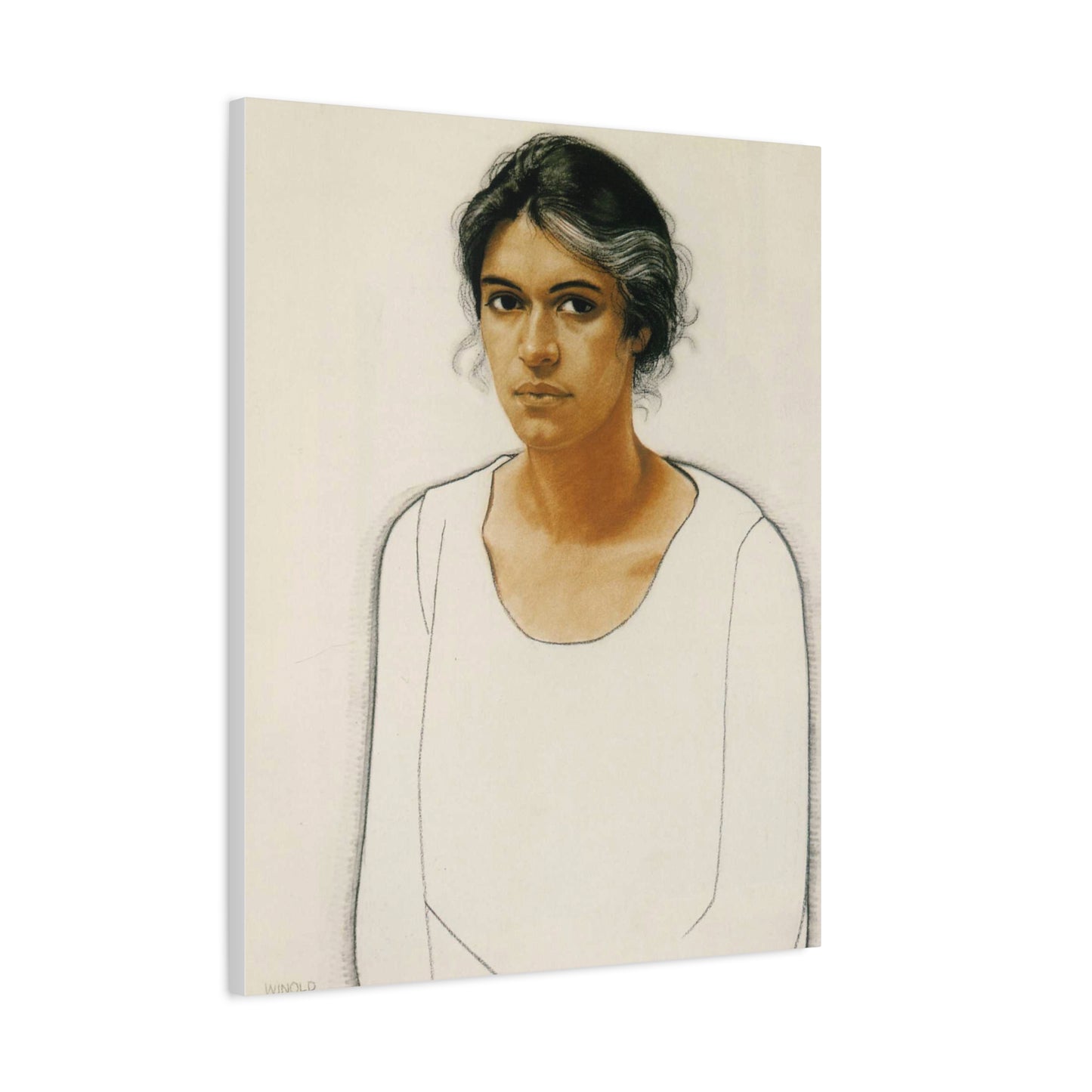 Portrait of a Woman by Winold Reiss Canvas Print – Matte Stretched Wall Art