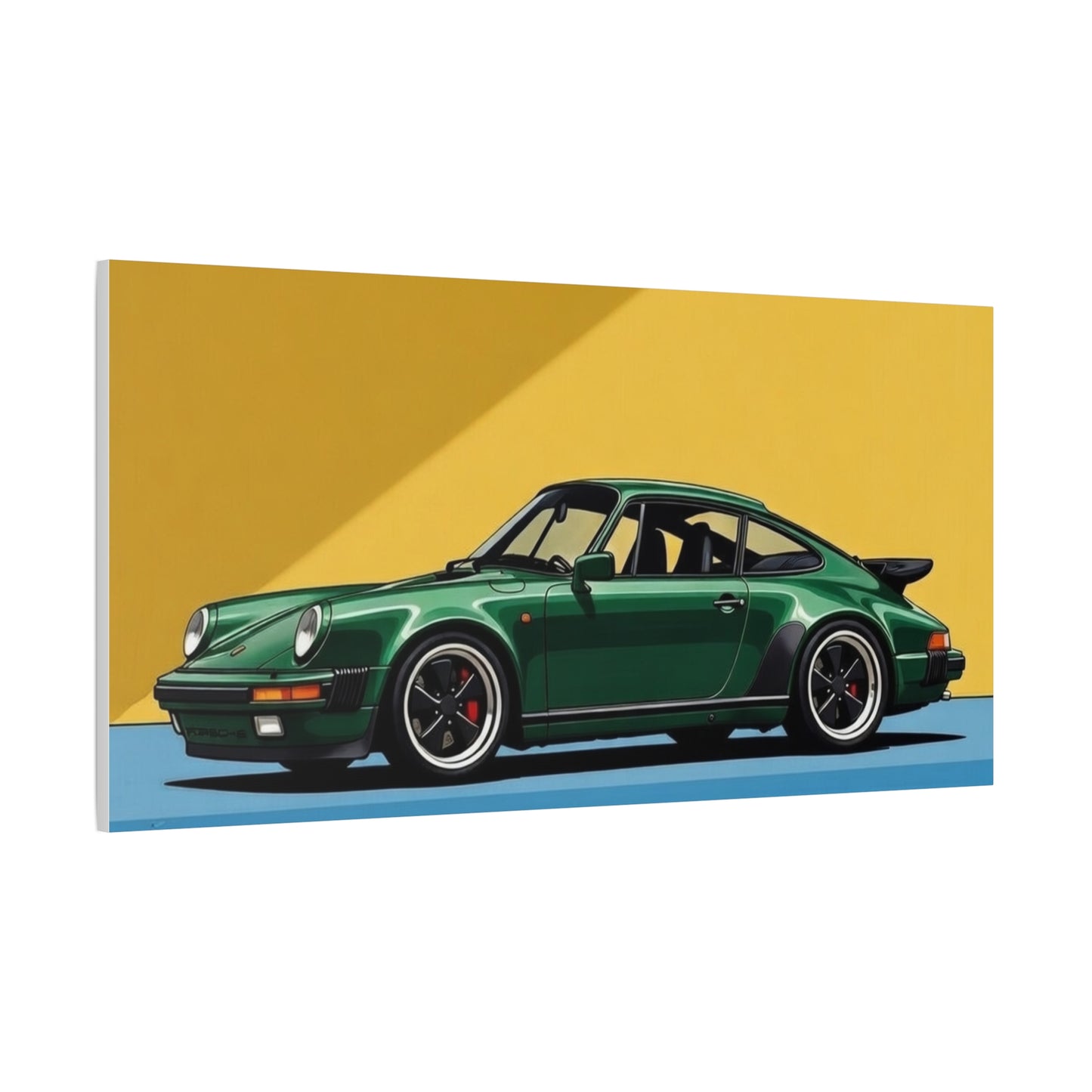Vintage Green Porsche Art Print - Matte Stretched Canvas