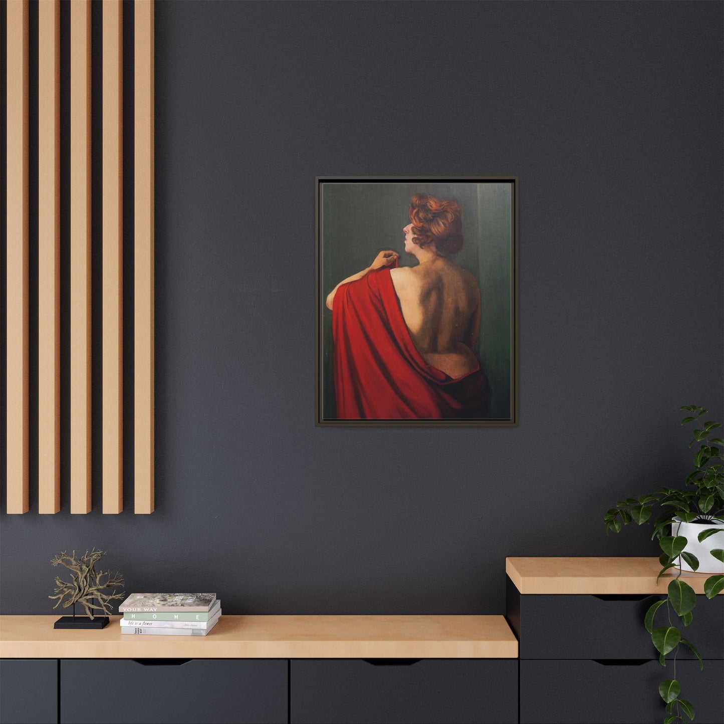 Femme au châle rouge by Félix Vallotton Framed Matte Canvas Wall Art Print