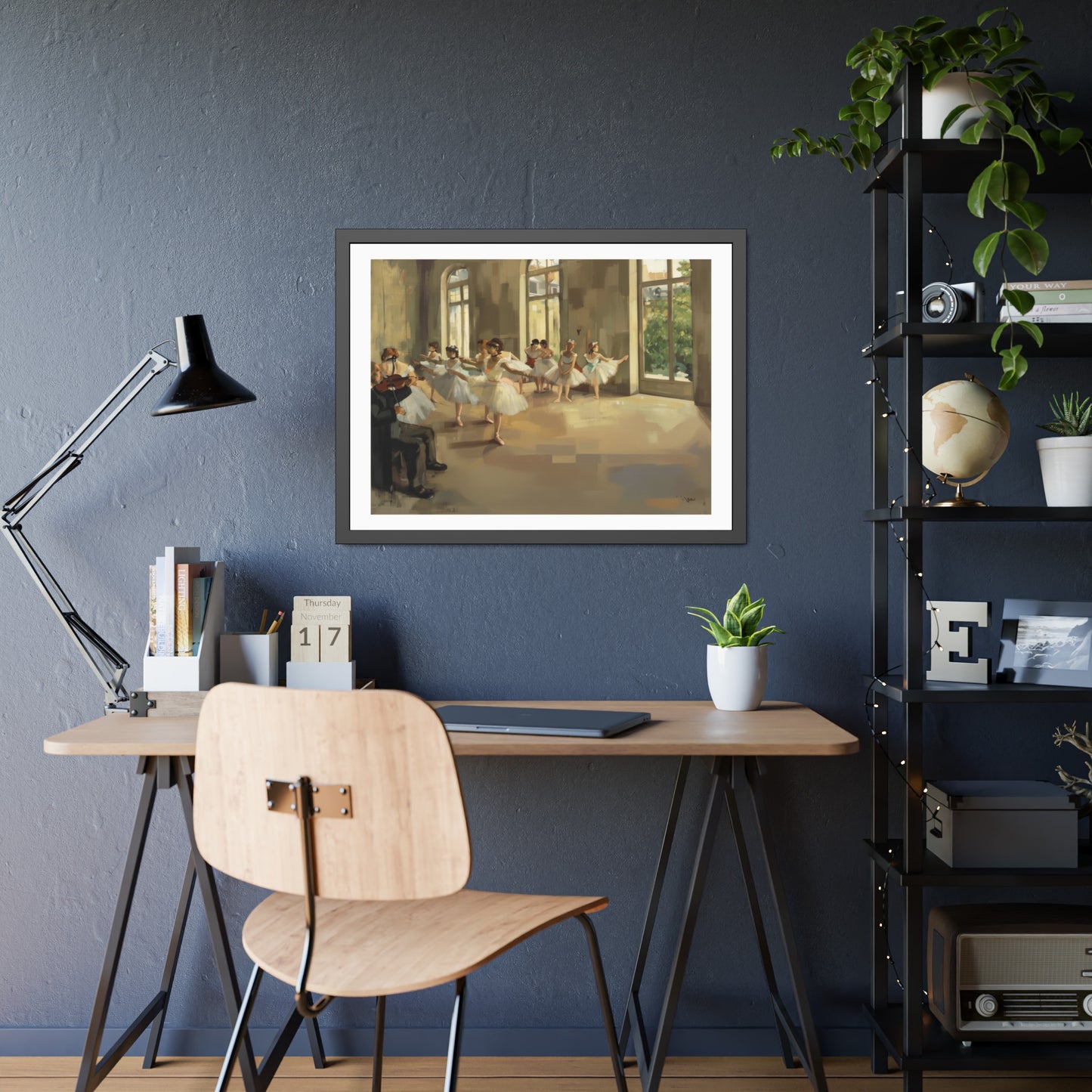 Ballet Rehearsal Framed Art Print — Dancer Studio Poster