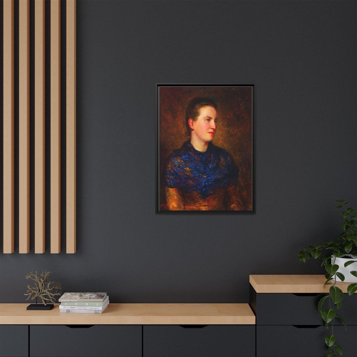 Framed Matte Canvas Portrait Print — Classic Victorian Woman Wall Art