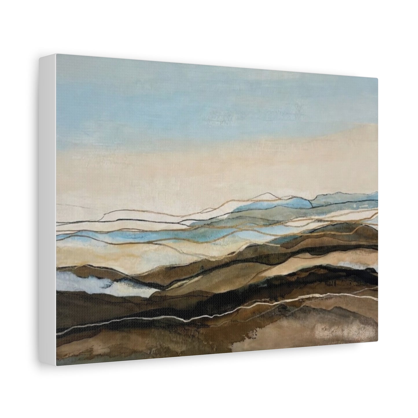 Abstract Coastal Landscape Matte Canvas – Stretched Wall Art