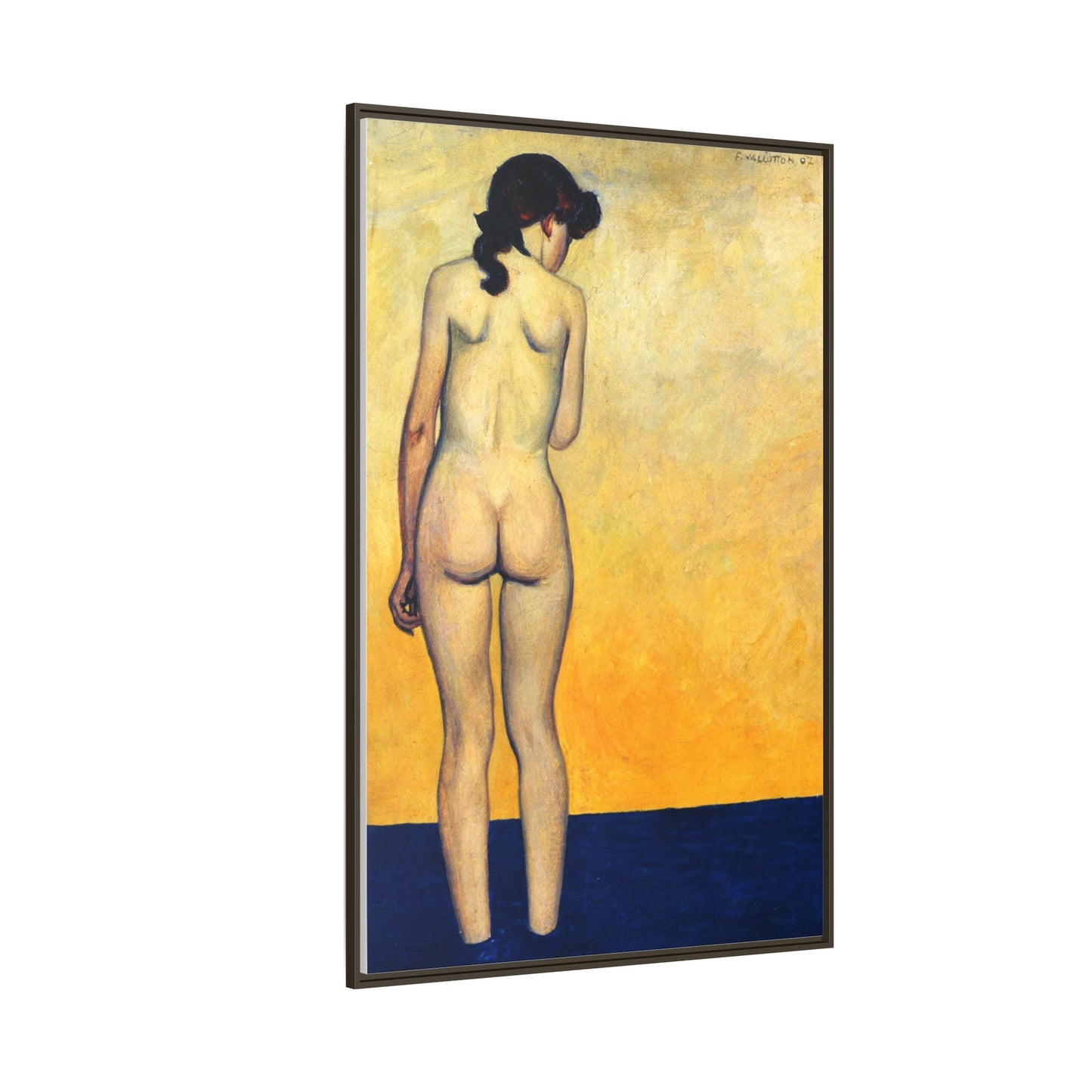 Adolescente entrant dans l'eau by Félix Vallotton Framed Matte Canvas Wall Art Print