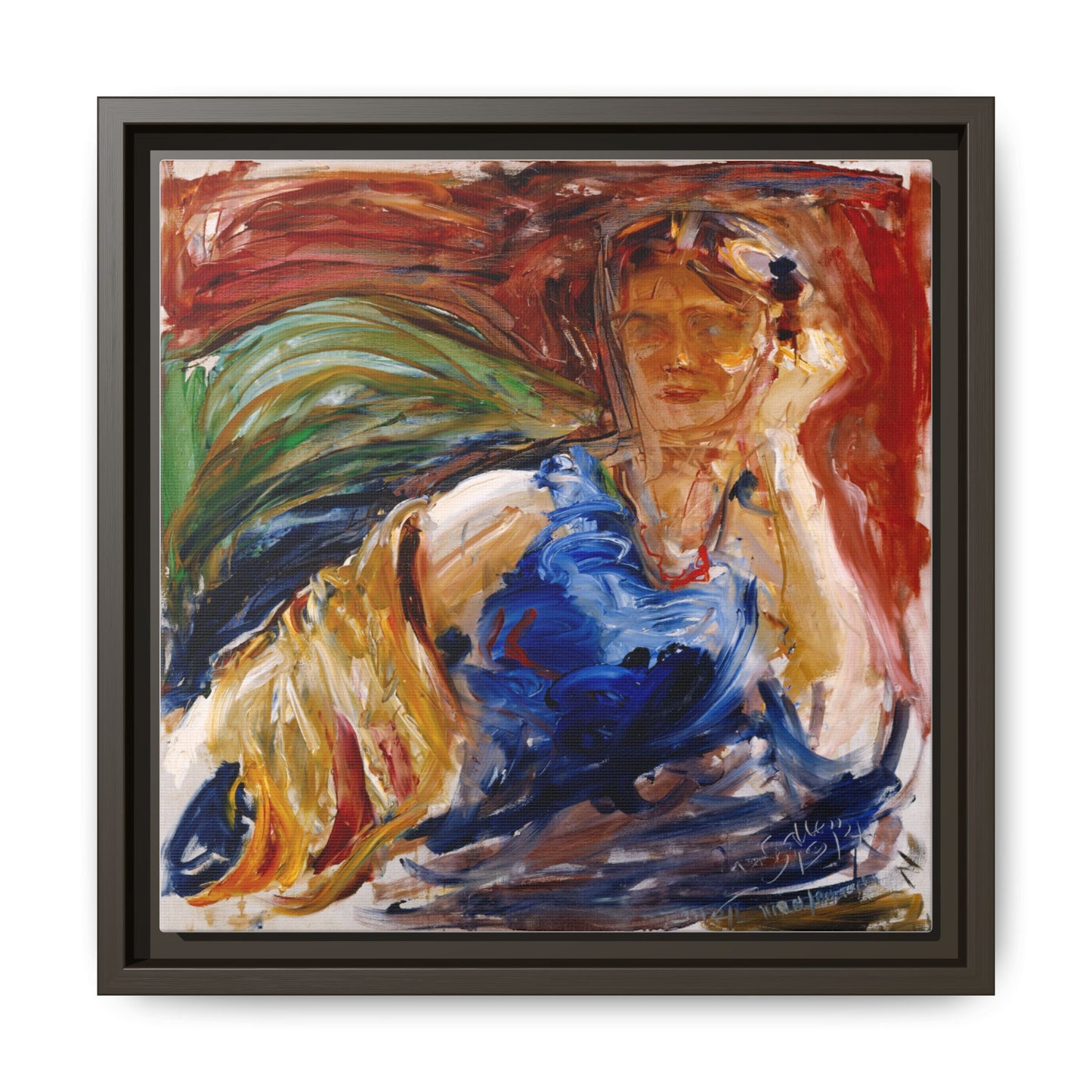 Portrait of hyllis Sjostrom by Akseli Gallen-Kallela Canvas Matte Framed Wall Art Print