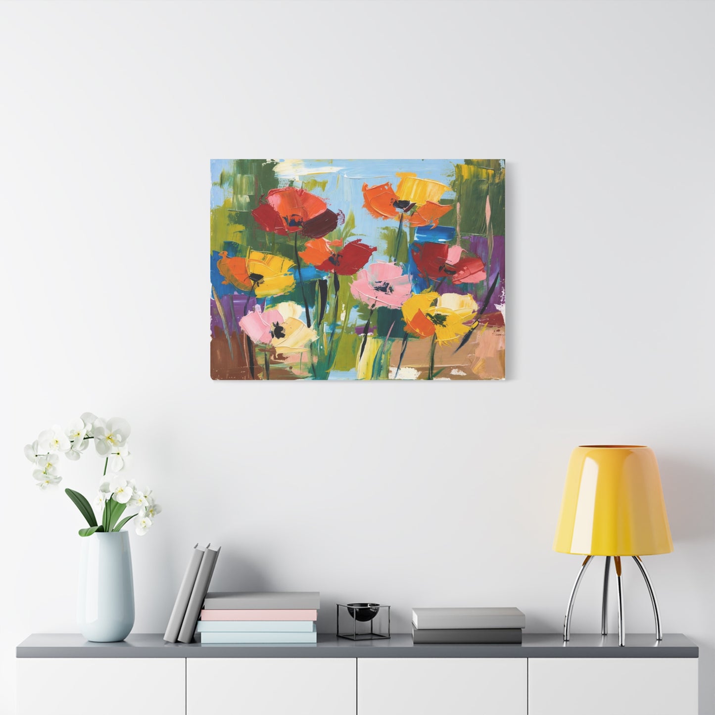 Colorful Abstract Floral Canvas Wall Art — Matte Stretched 1.25"