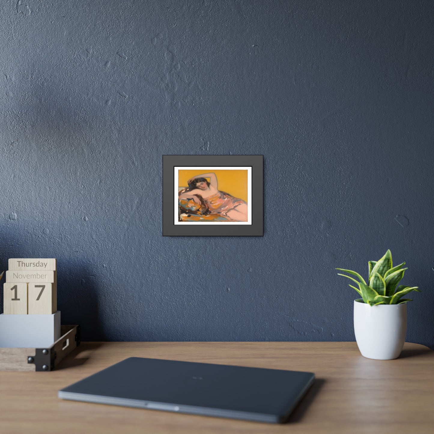 Framed Art Poster — Vintage Reclining Woman Print, Museum-Style Wall Art
