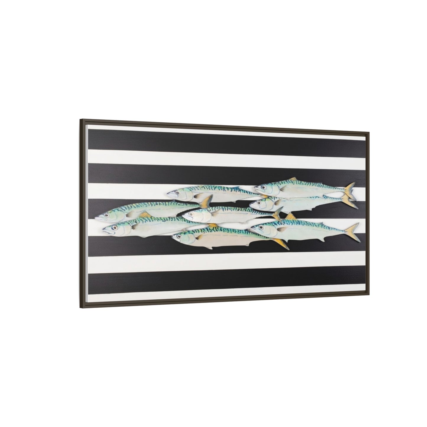 Striped Mackerel Canvas Print — Framed Matte Fish Wall Art