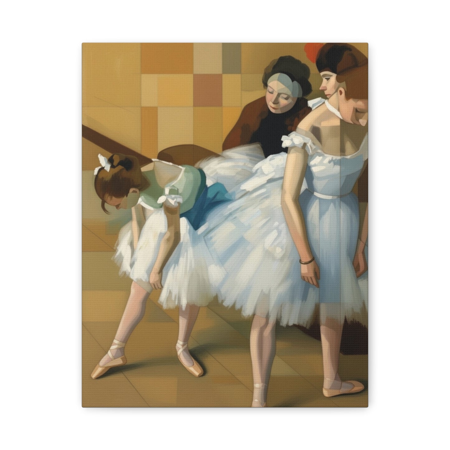 Ballerina Dancers Matte Stretched Canvas Wall Art
