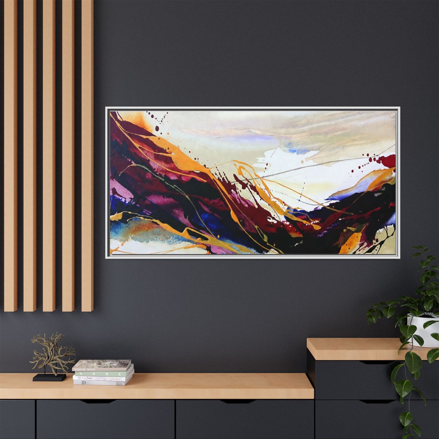 Abstract Flow Matte Canvas Framed Wall Art