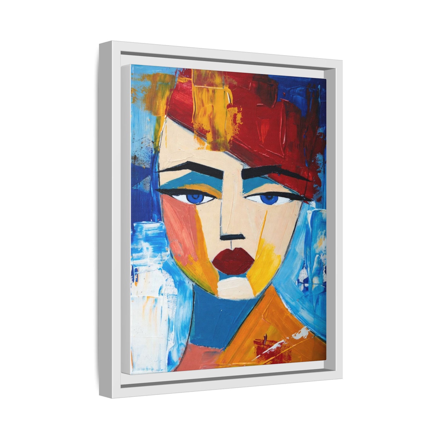 Abstract Colorful Portrait Framed Canvas Art