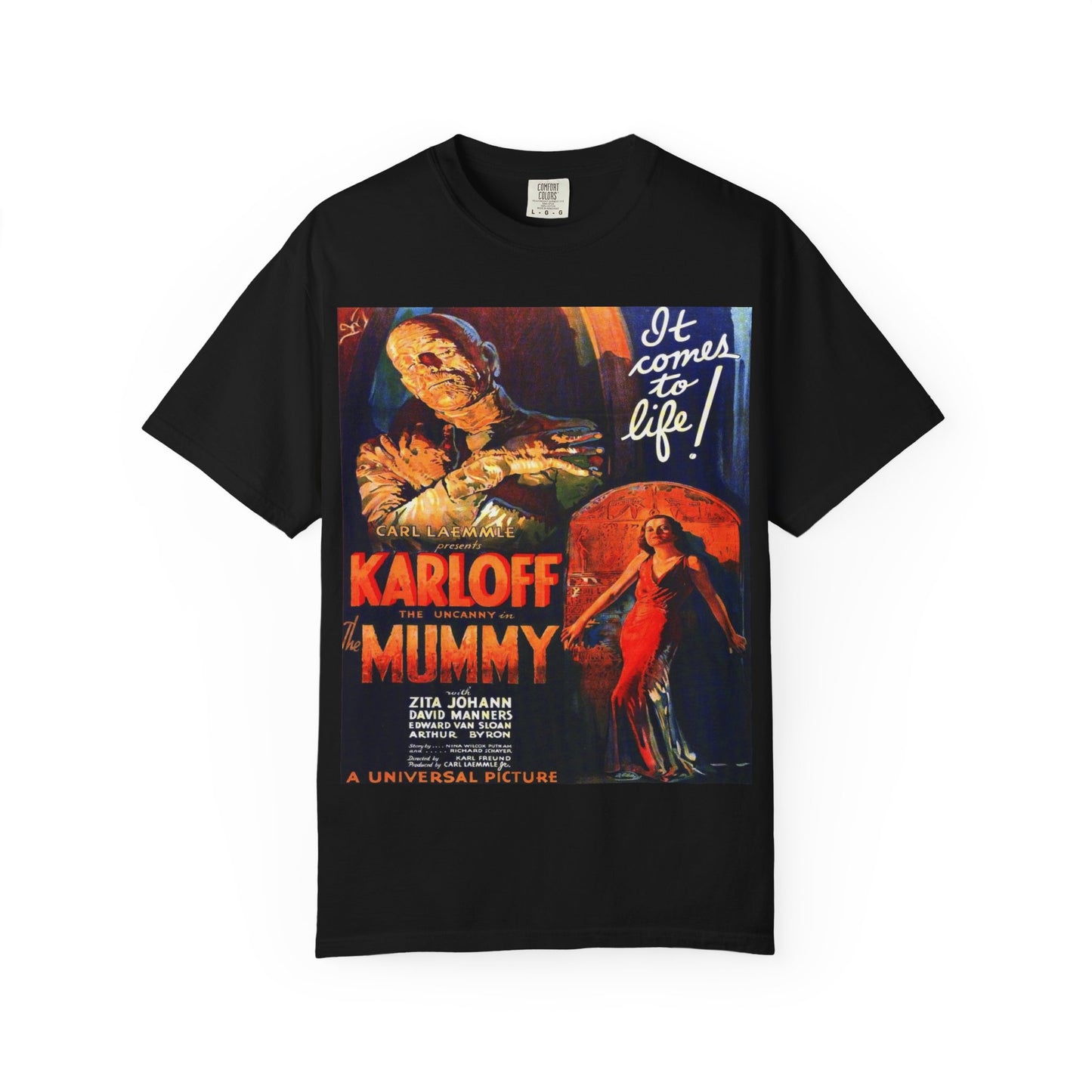 Mummy Movie Poster T‑Shirt — Vintage Karloff Horror Graphic Tee