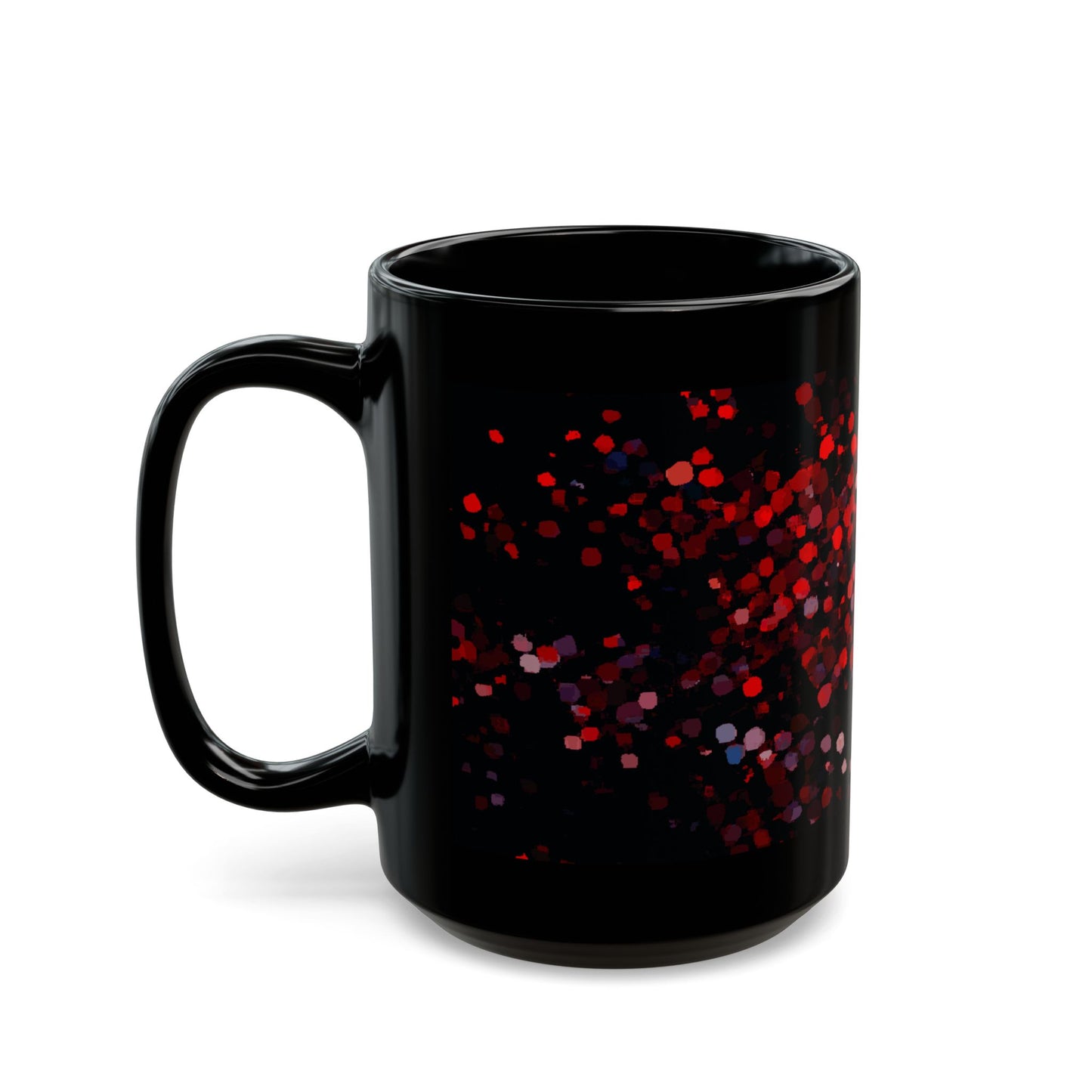 Red Mosaic Sparkle Black Coffee Mug – 11oz & 15oz