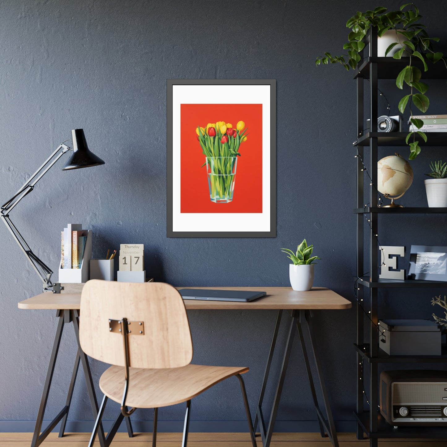 Tulip Bouquet Framed Poster — Bright Floral Wall Art