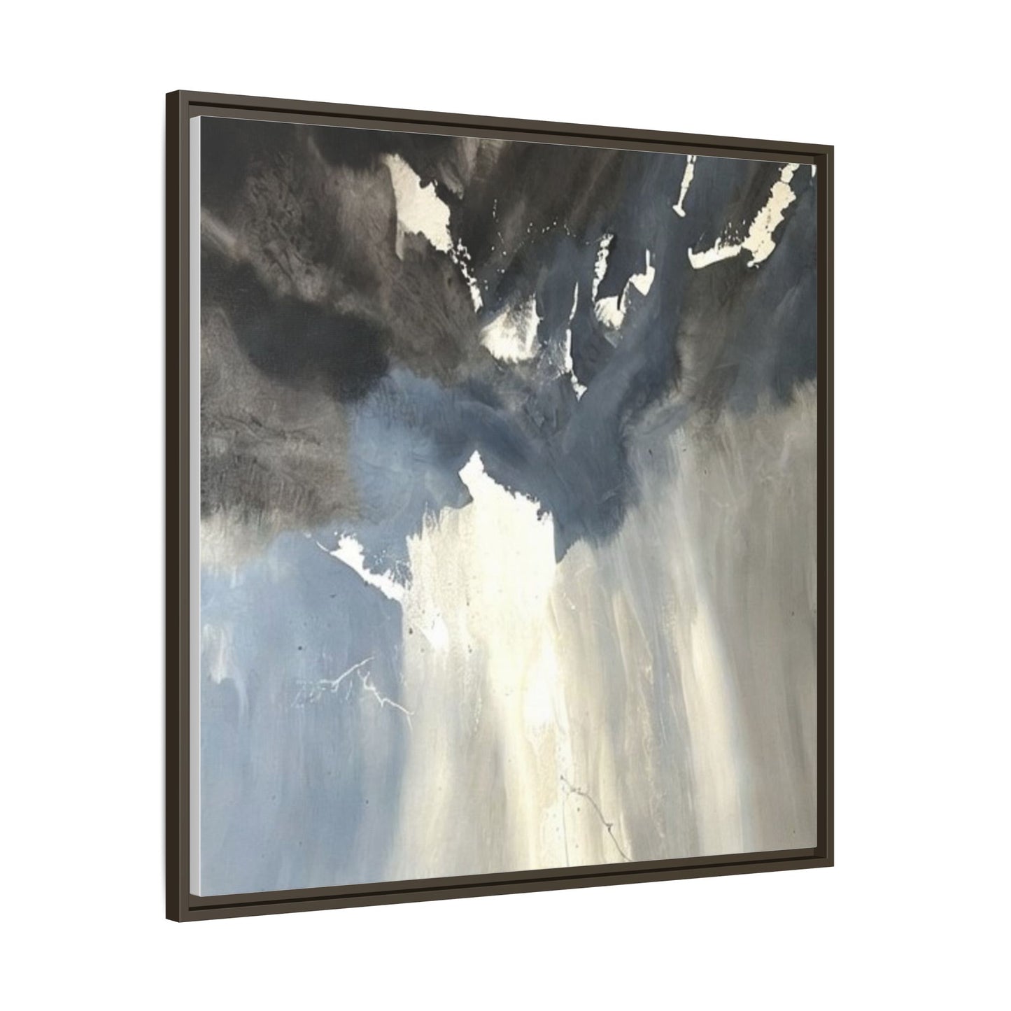 Framed Matte Canvas Art — Moody Abstract Sky Painting