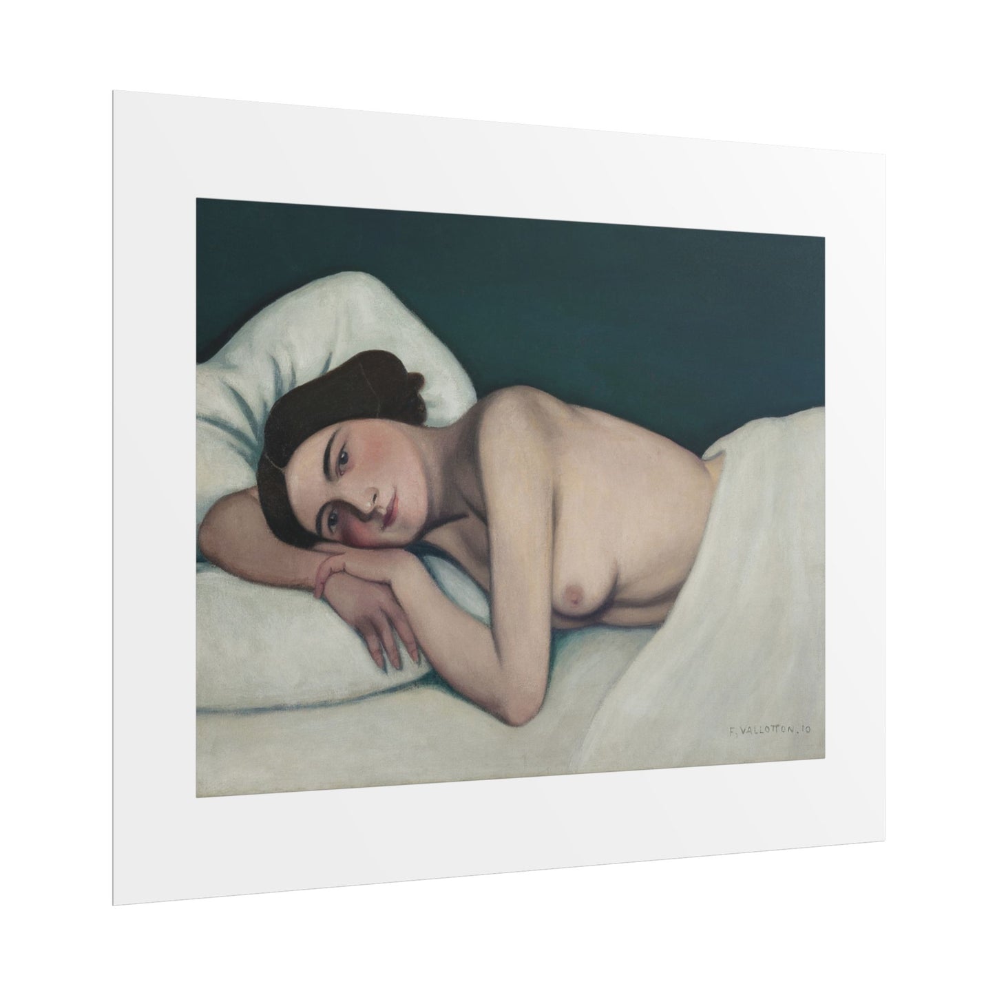 Nu au lit by Félix Vallotto  Wall Art Print