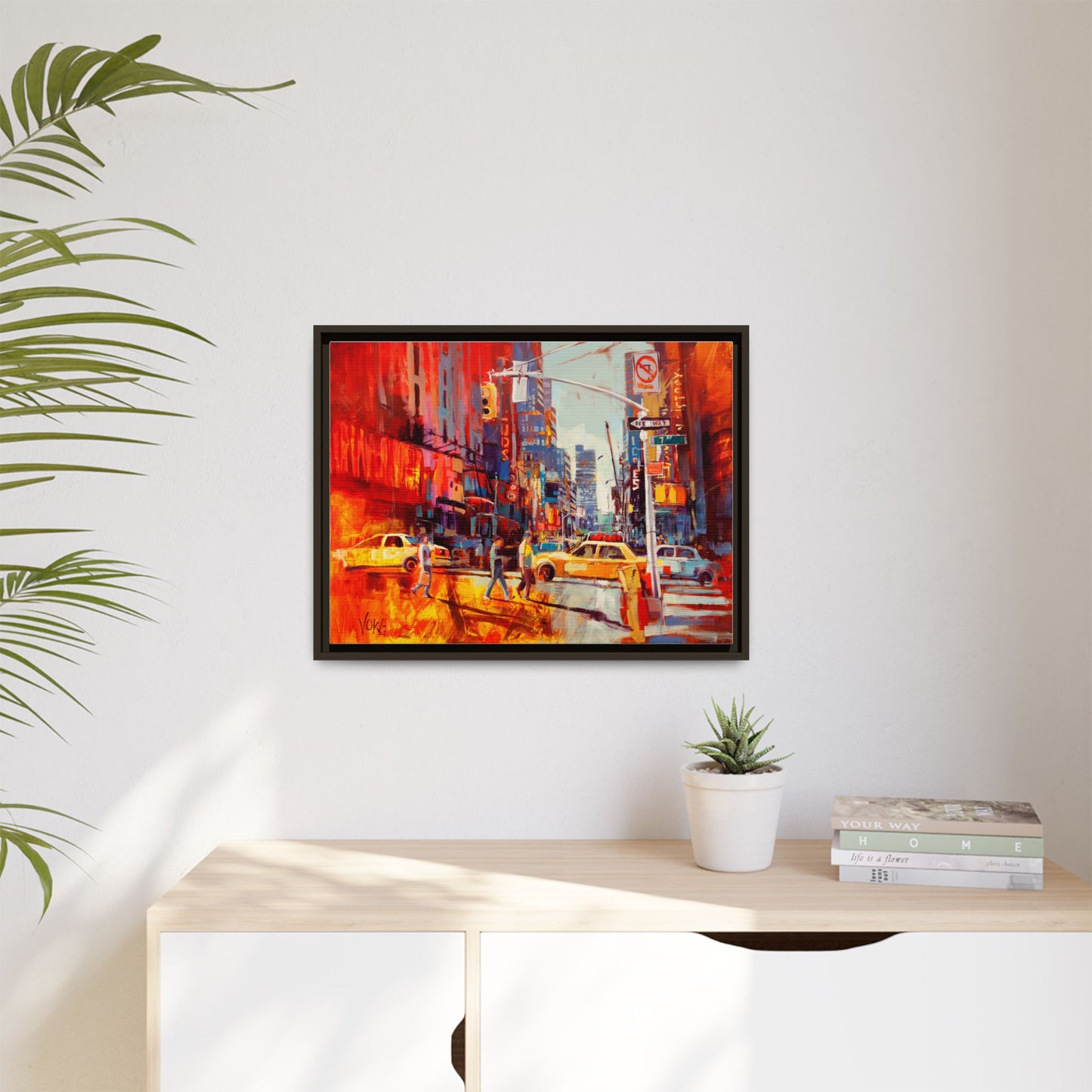 New York 7th AV attributed to Voke Framed Matte Canvas – Art Print