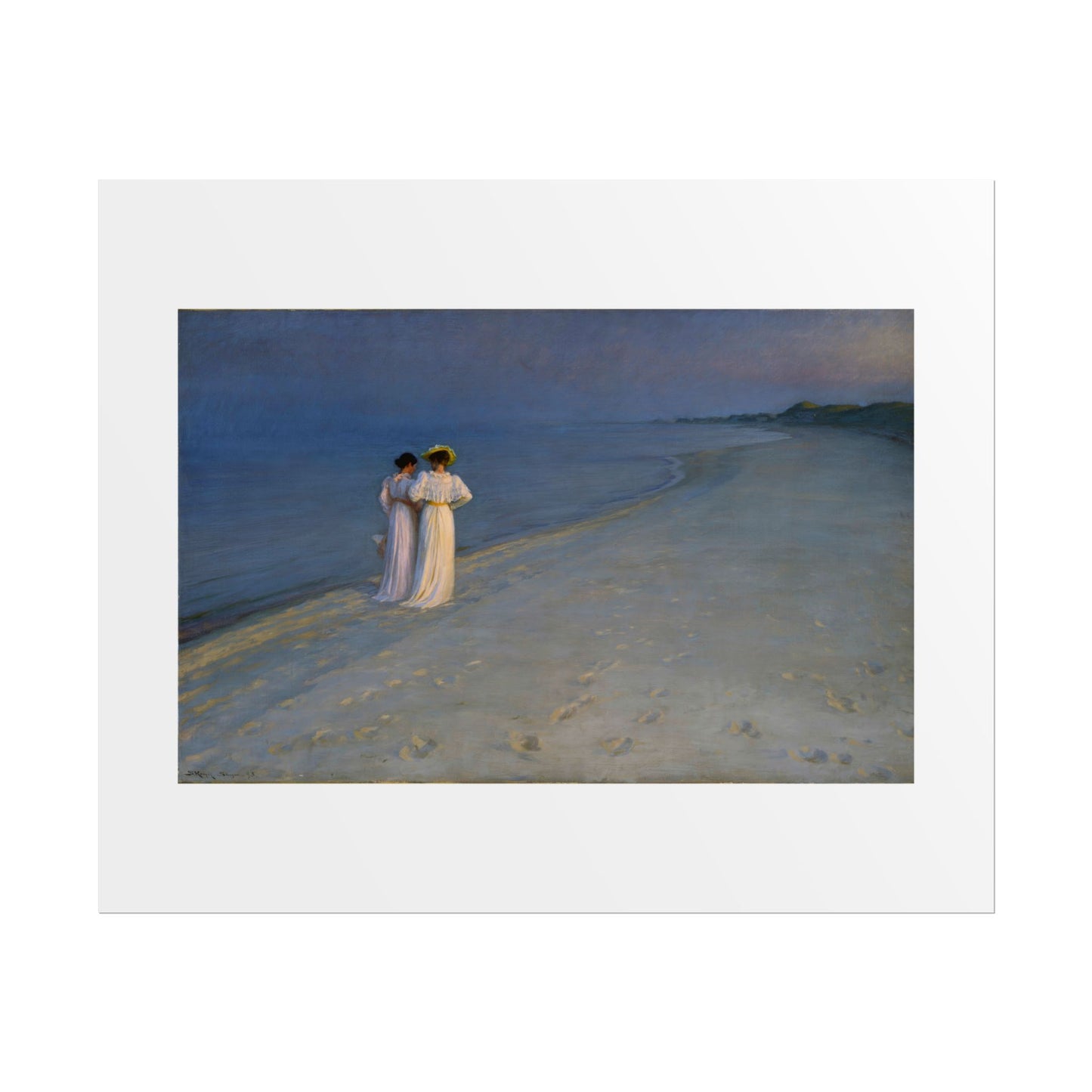 Summer evening on Skagen's Beach by P.S. Krøyer Wall Art Print