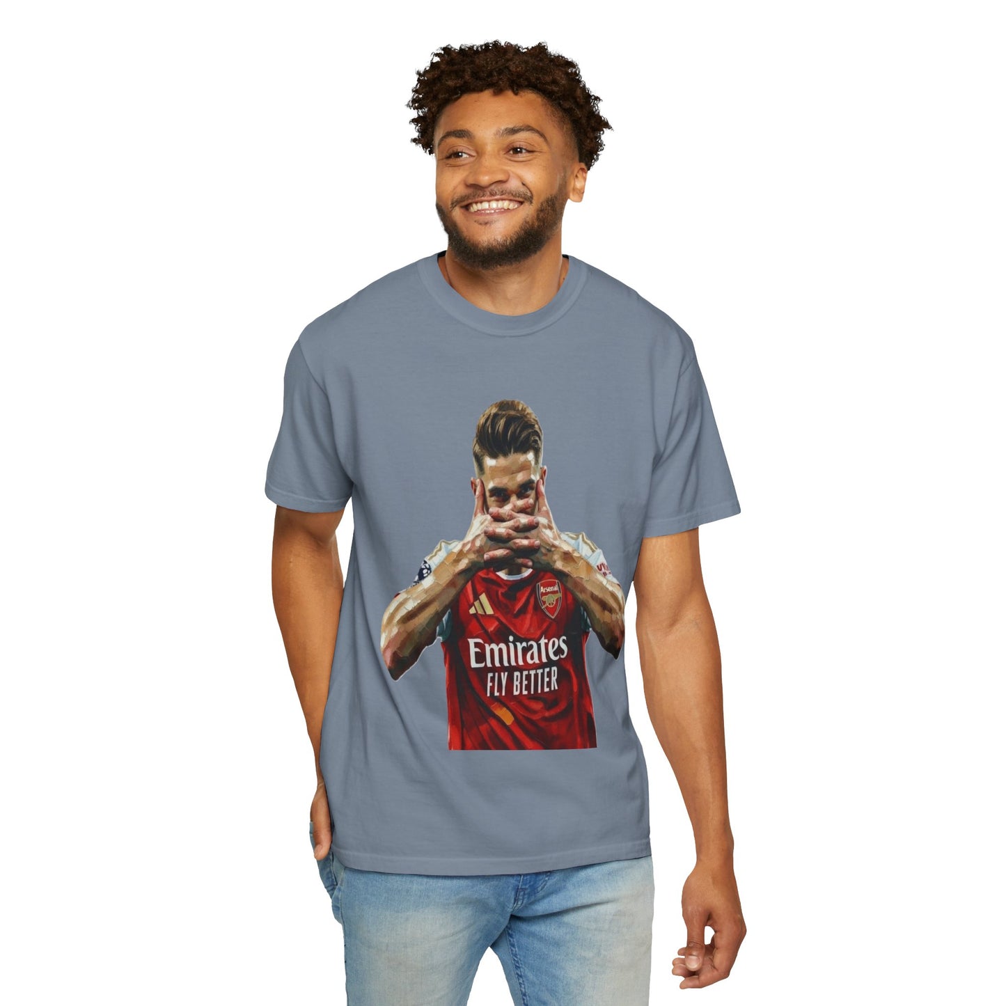 Soccer Celebration T-Shirt — Emirates 'Fly Better' Jersey Design