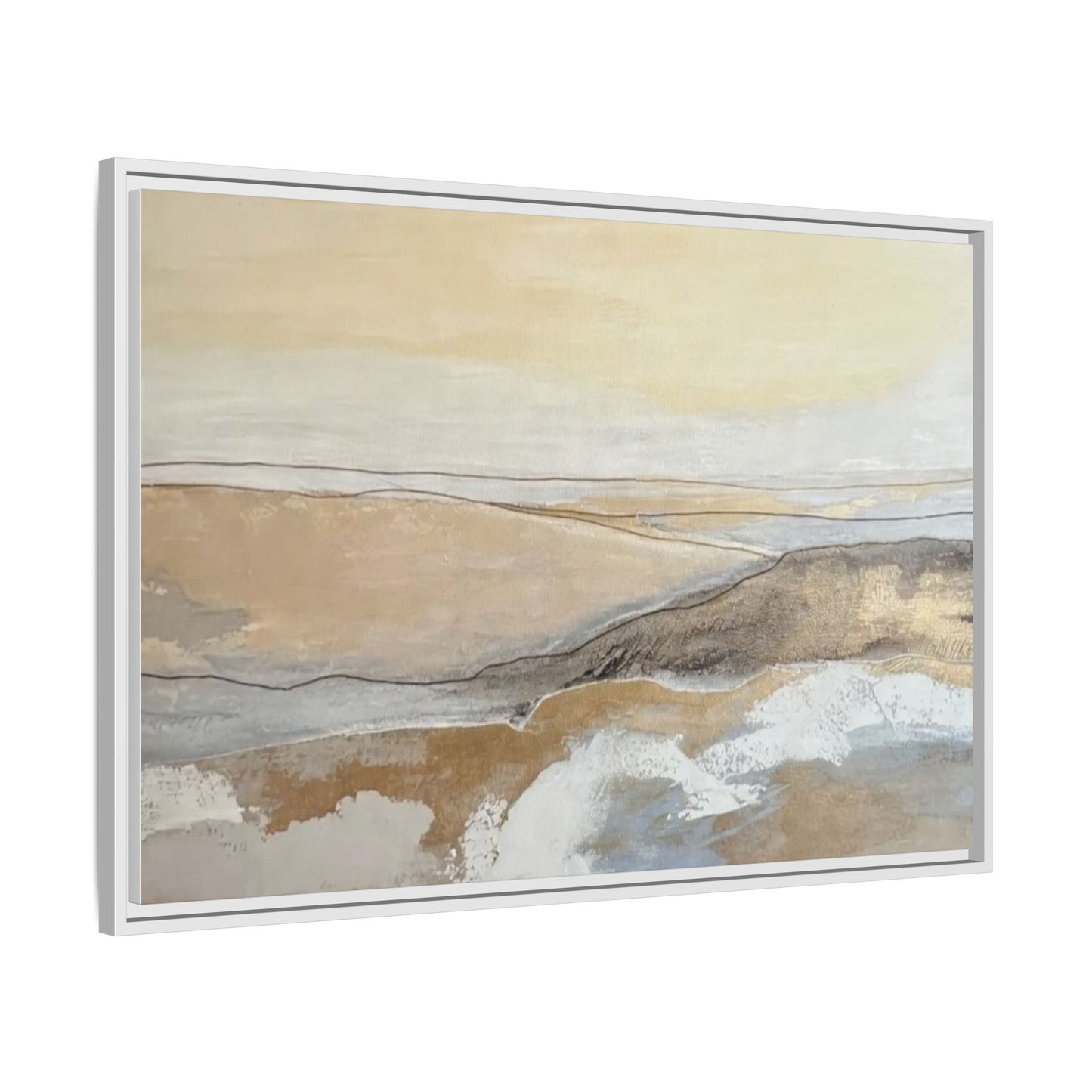 Framed Abstract Coastal Landscape Matte Canvas Wall Art