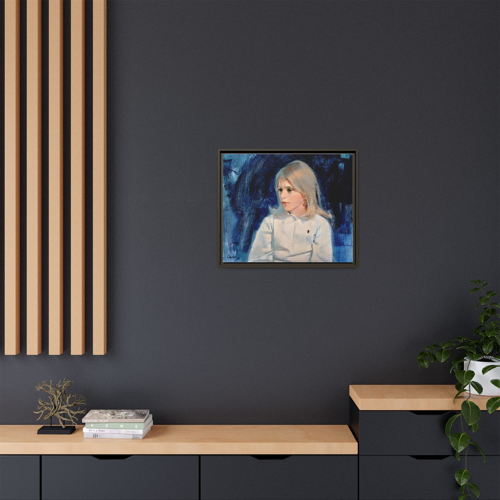 Painting of girl by Unknown Artist Framed Matte Canvas Classic Wall Art