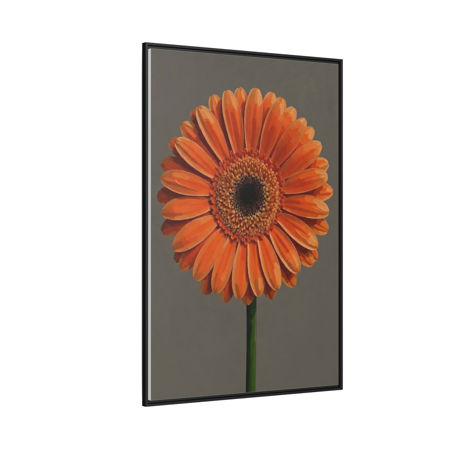 Orange Gerbera Daisy Matte Canvas Print (Framed)