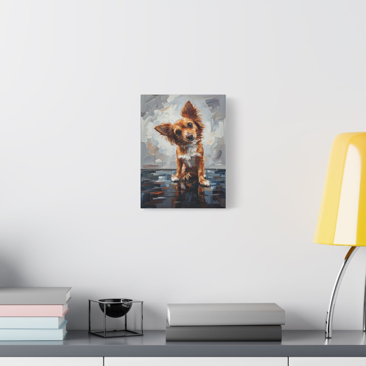 Charming Chihuahua Canvas Print — Whimsical Dog Portrait Wall Art