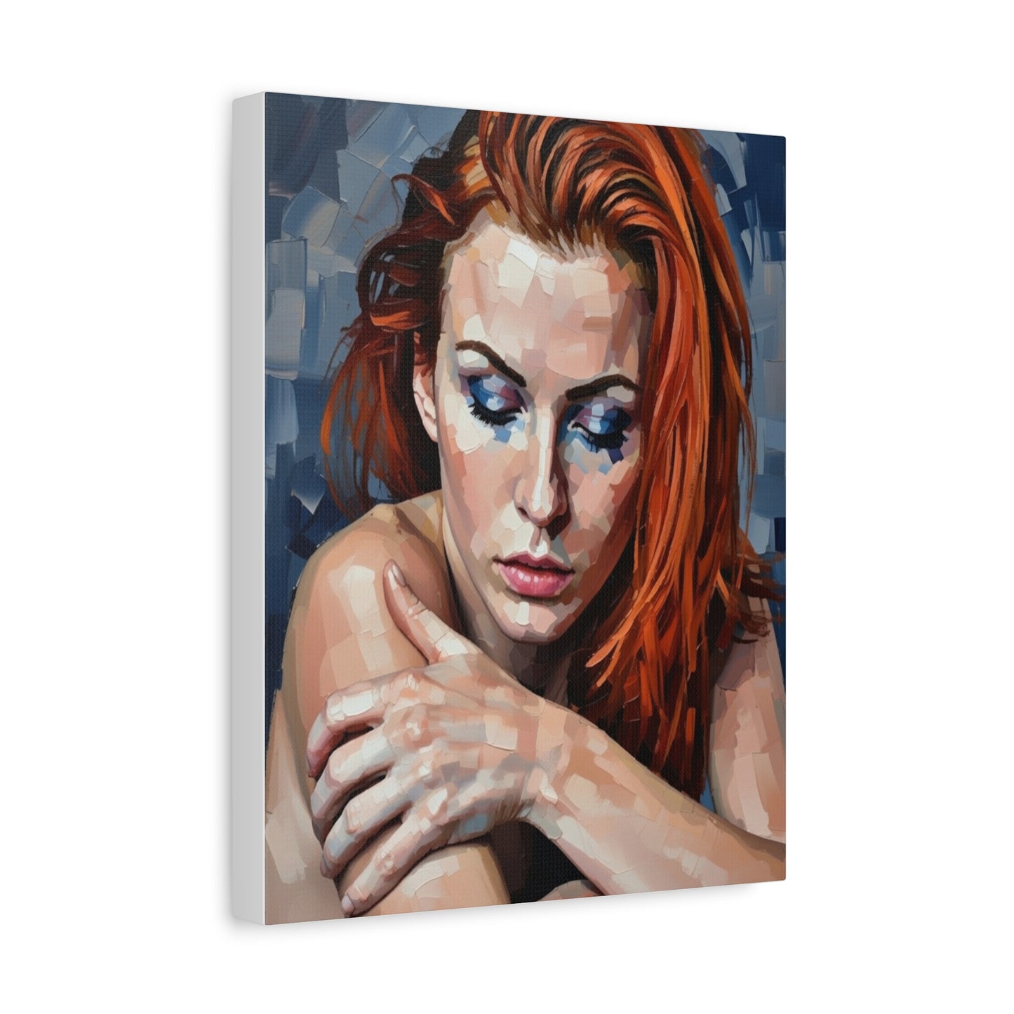 Red-Headed Woman Portrait Canvas Print — Matte Stretched Wall Art