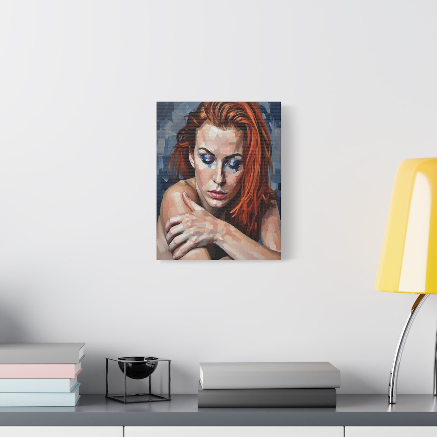 Red-Headed Woman Portrait Canvas Print — Matte Stretched Wall Art