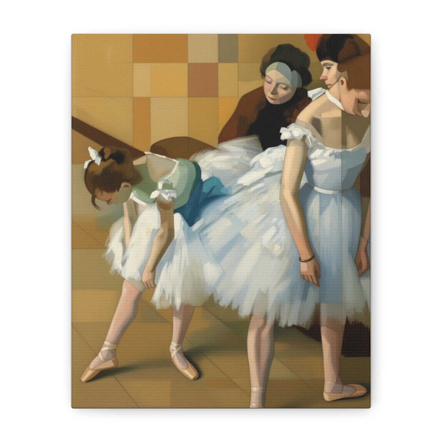 Ballerina Dancers Matte Stretched Canvas Wall Art