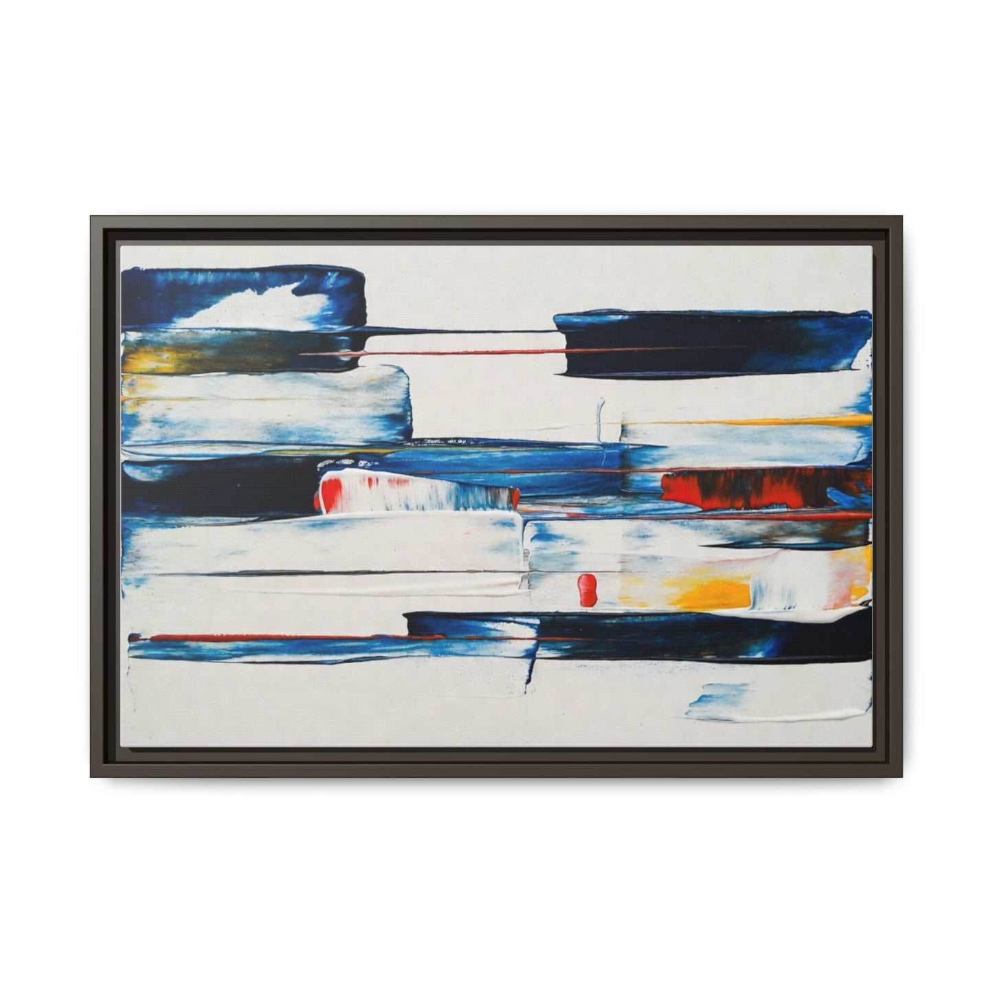 Abstract Coastal Brushstrokes Framed Canvas Print
