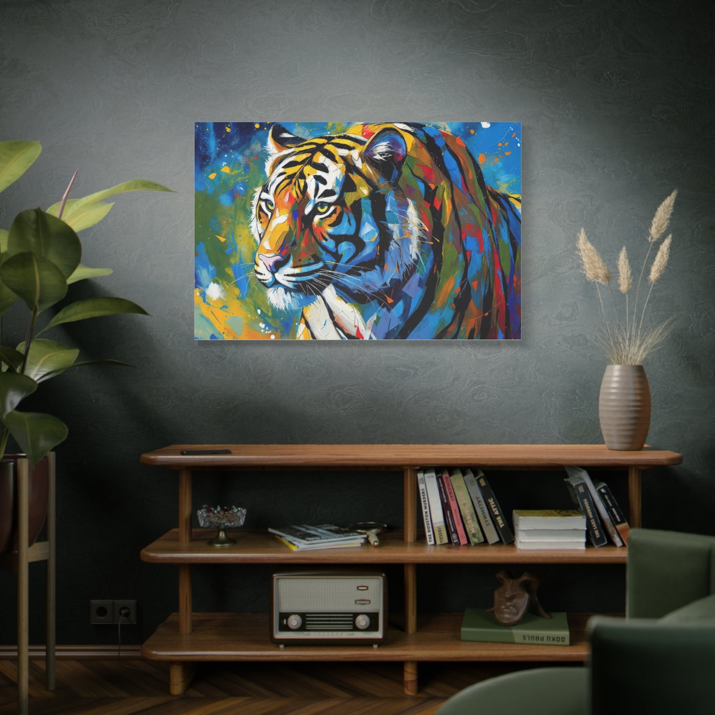 Colorful Tiger Matte Canvas Wall Art — Vibrant Stretched 1.25"