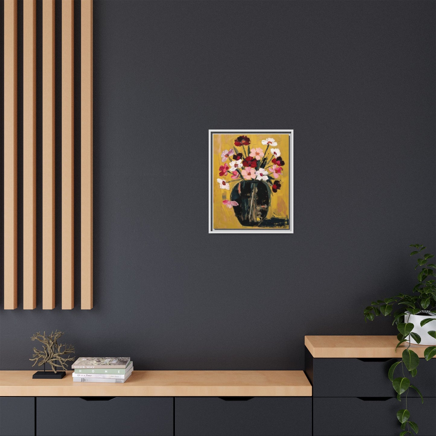 Framed Matte Canvas Floral Still Life Wall Art