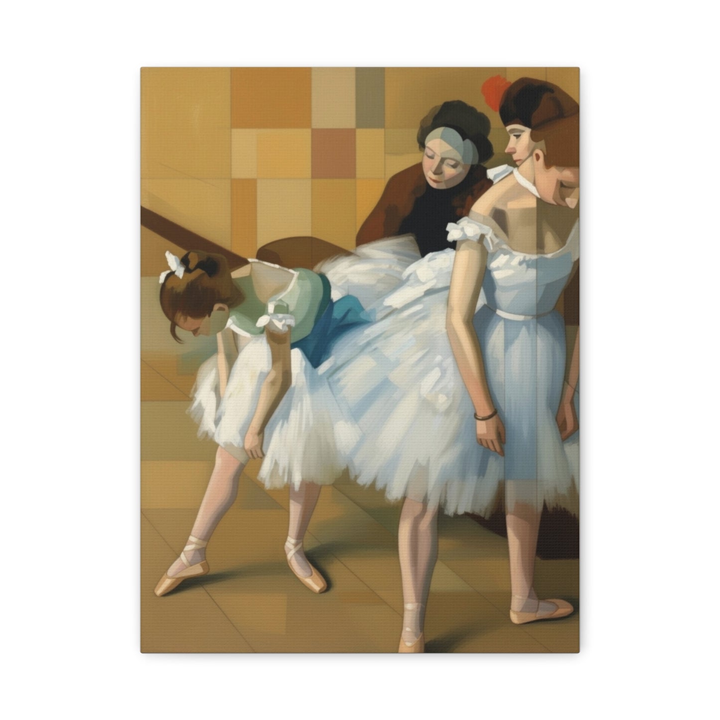 Ballerina Dancers Matte Stretched Canvas Wall Art