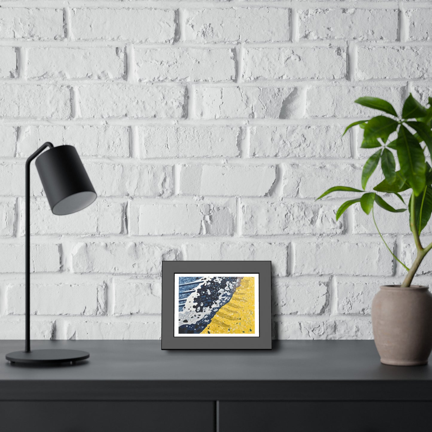 Coastal Wave Abstract — Framed Paper Poster