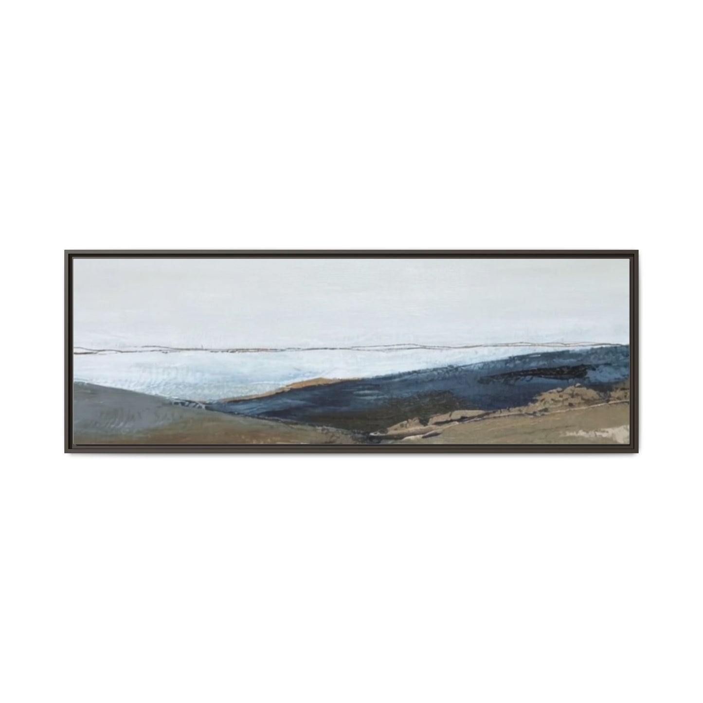 Framed Matte Canvas Wall Art — Serene Coastal Abstract Landscape
