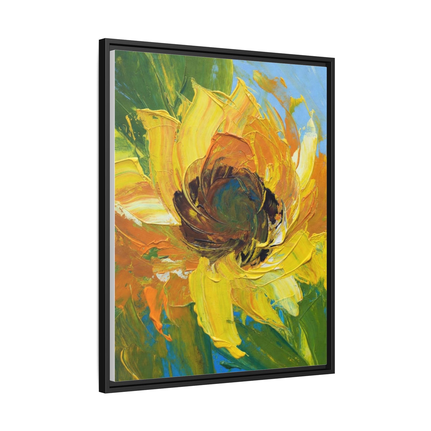 Framed Sunflower Abstract Matte Canvas Print