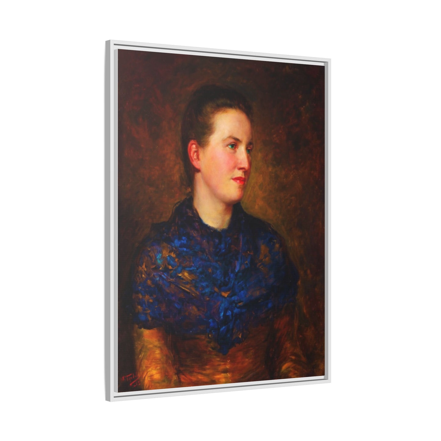 Framed Matte Canvas Portrait Print — Classic Victorian Woman Wall Art