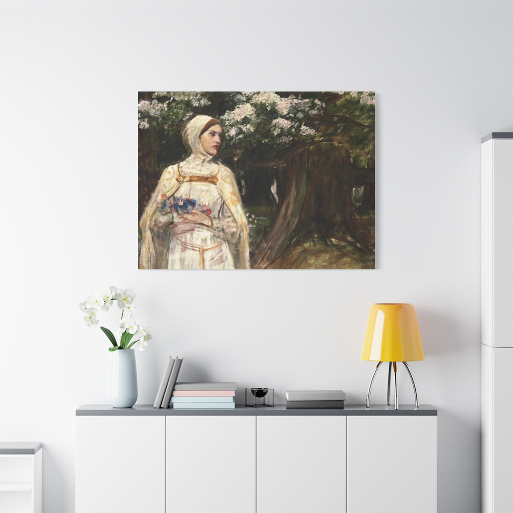 Matilda (formerly called Beatrice) by John William Waterhouse Matte Canvas Wall Art Print