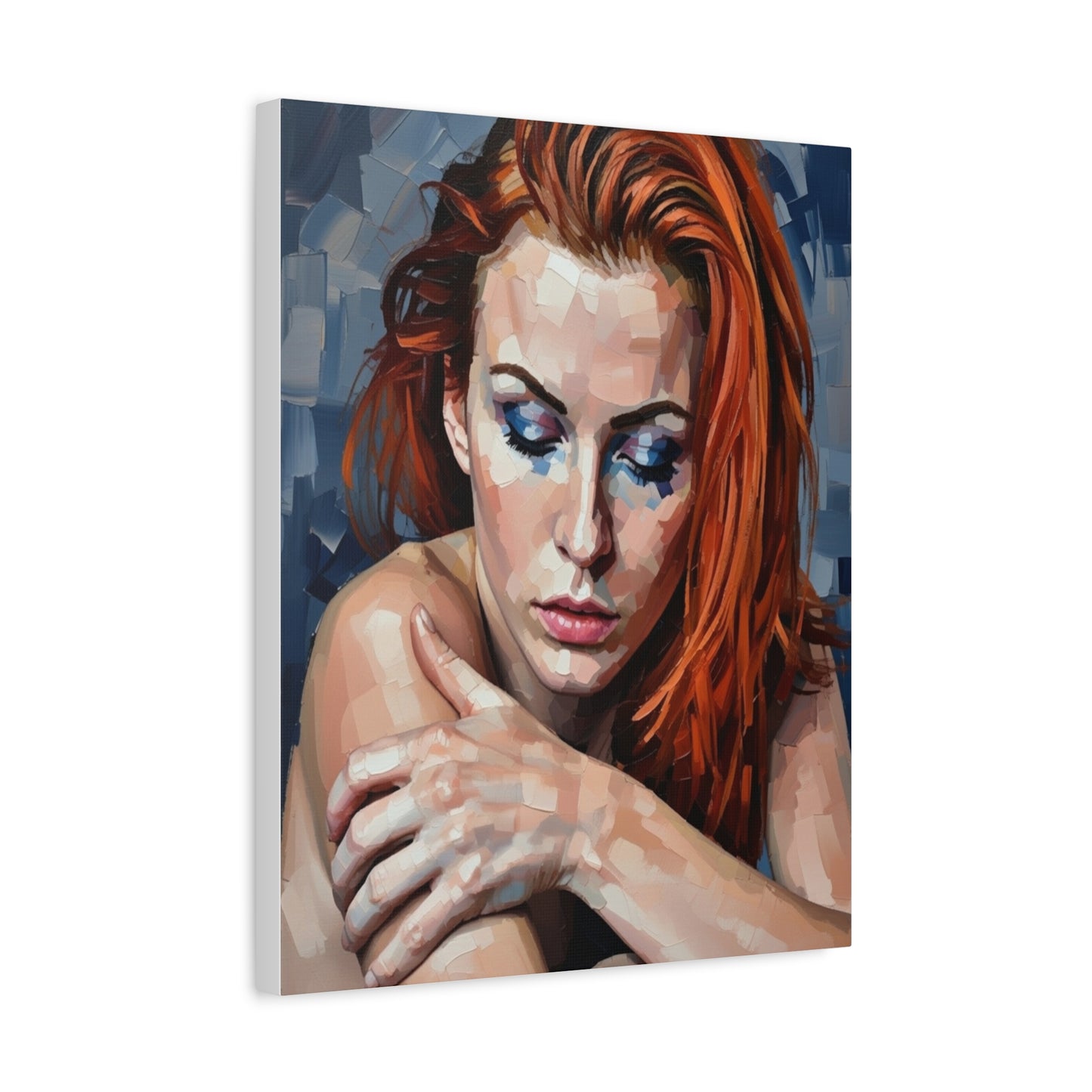 Red-Headed Woman Portrait Canvas Print — Matte Stretched Wall Art