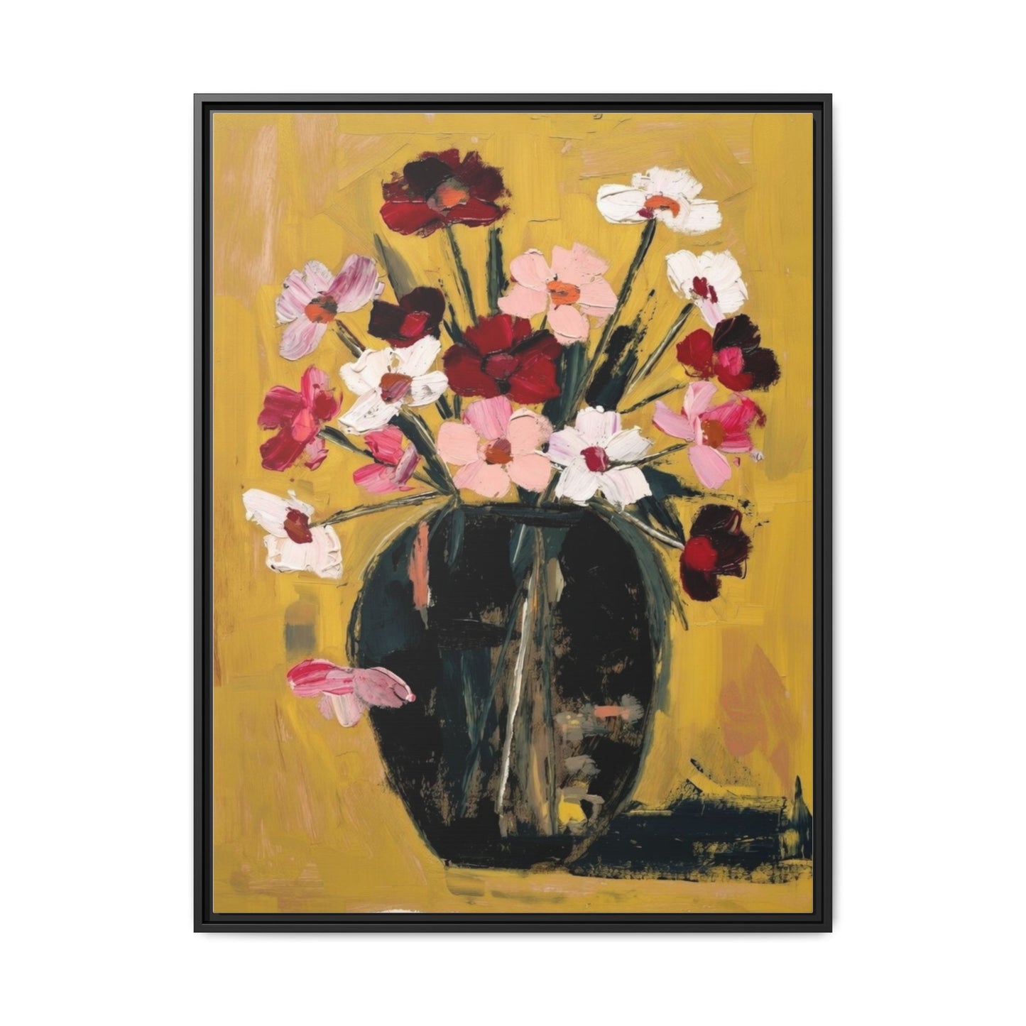Framed Matte Canvas Floral Still Life Wall Art