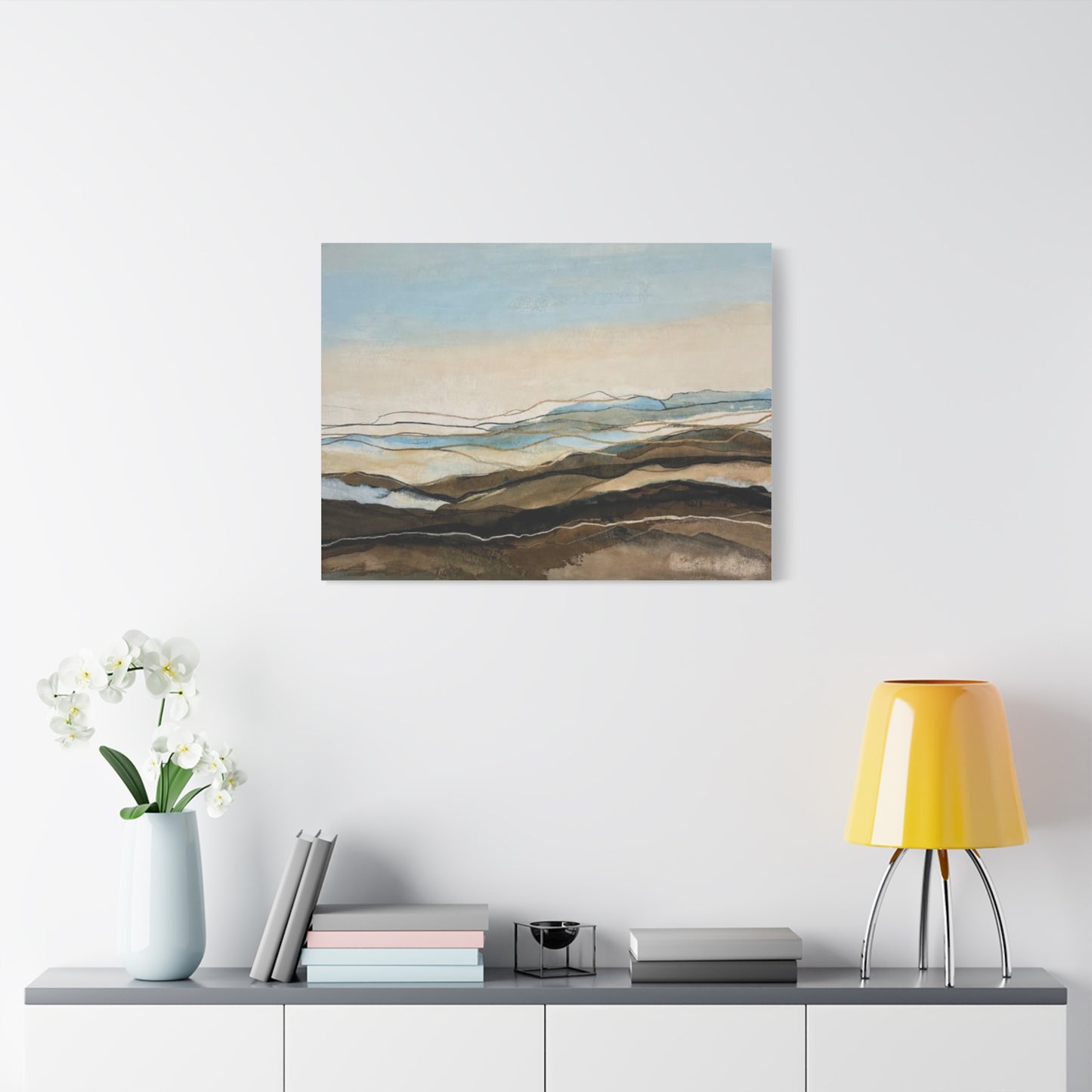 Abstract Coastal Landscape Matte Canvas – Stretched Wall Art