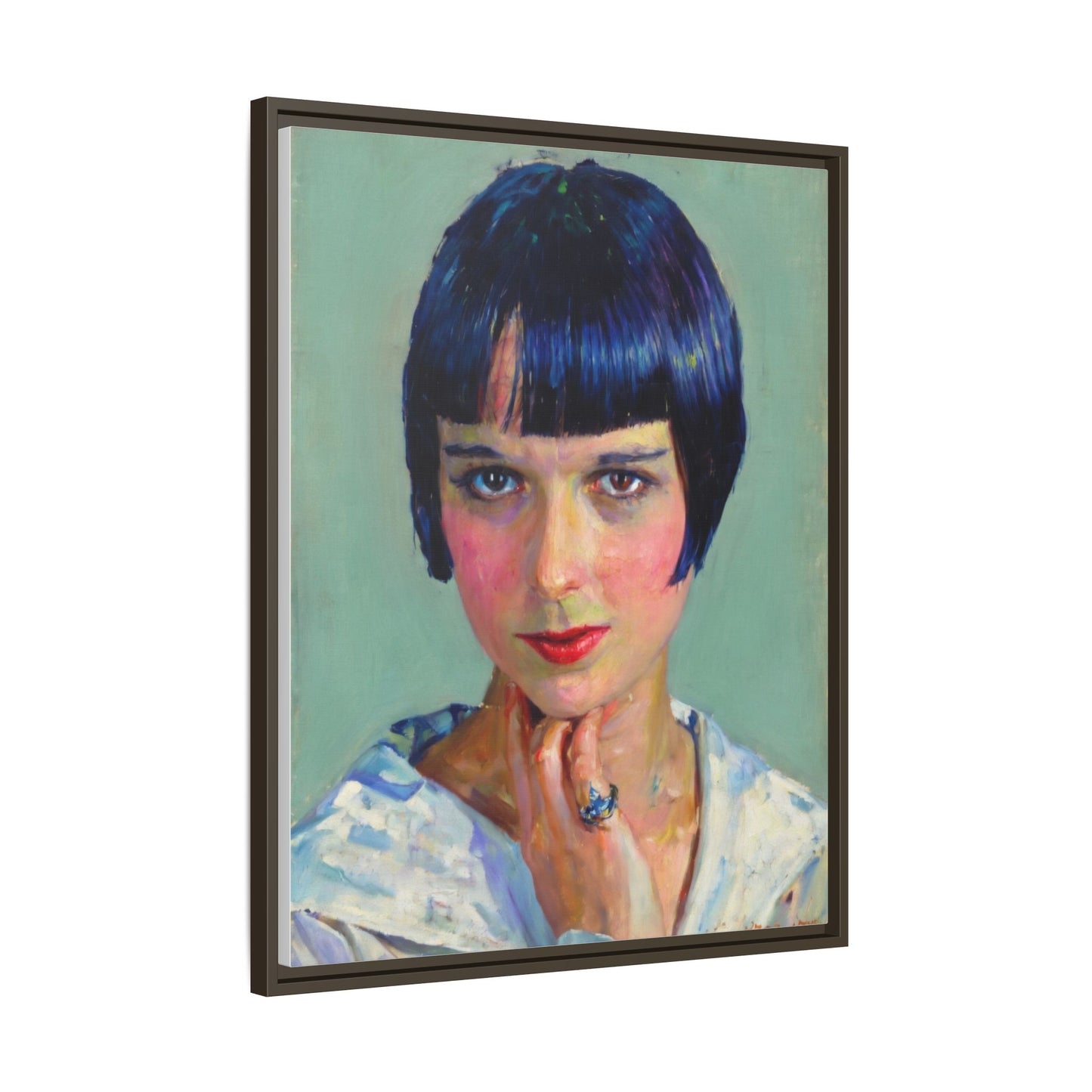 Framed Matte Canvas Portrait Print — Vintage Flapper Woman