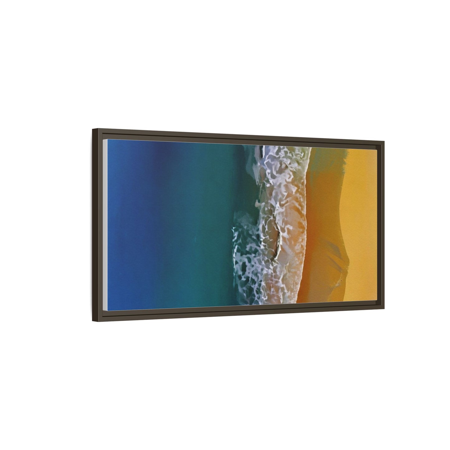Framed Matte Canvas Seascape Print – Coastal Waves Wall Art