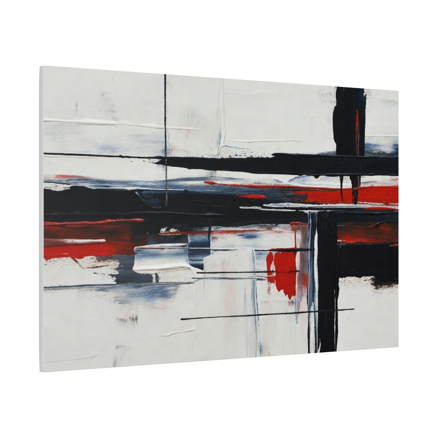 Abstract Red & Black Modern Canvas Art — Matte Stretched 1.25"