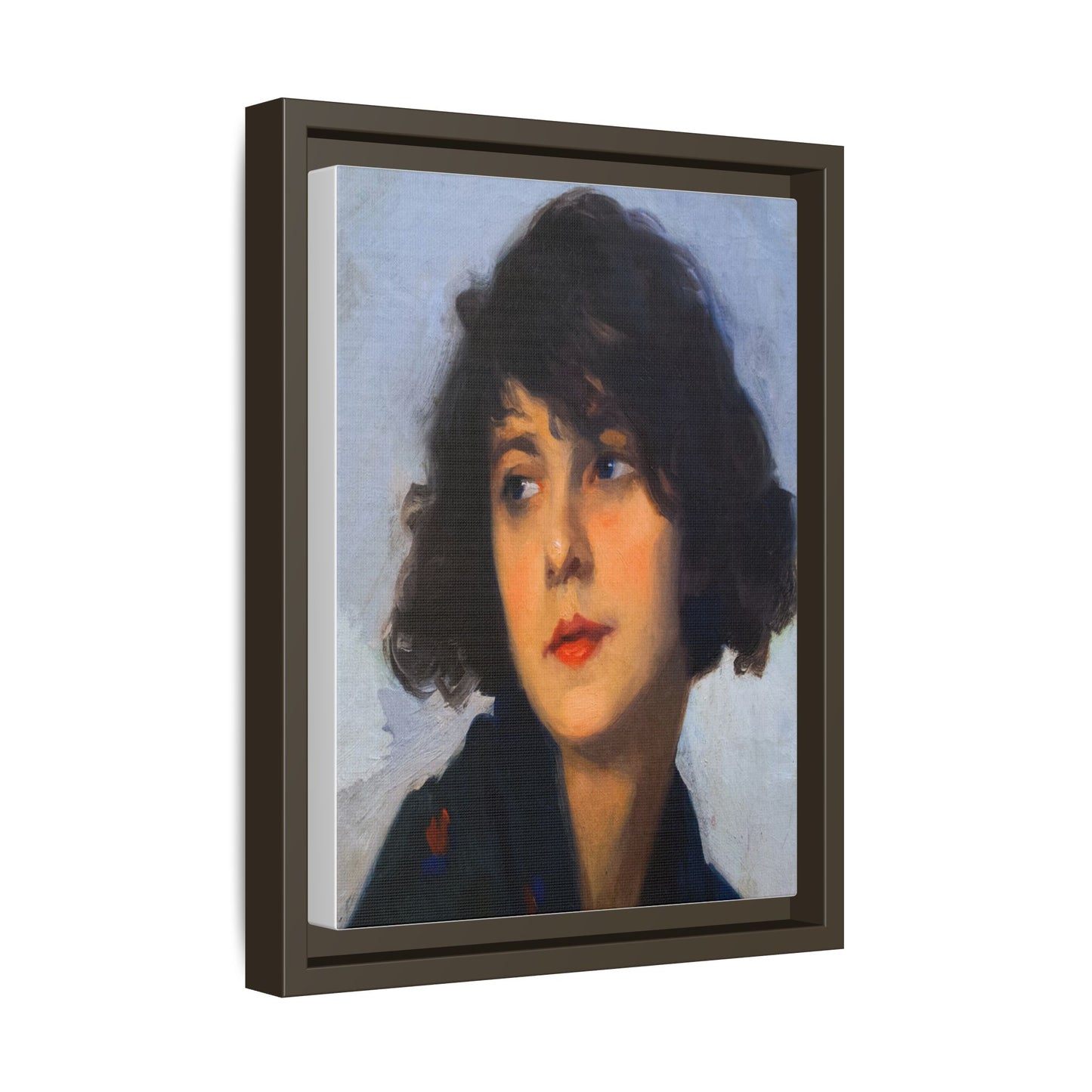 Mulher do chale verde (cropped) by Cyprien Eugene Boulet Framed Matte Canvas Print