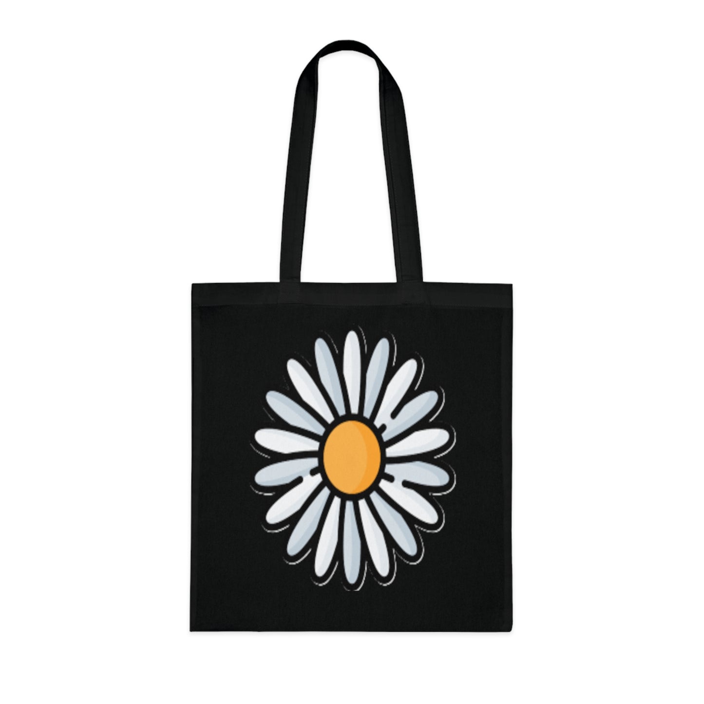 Daisy Print Cotton Tote Bag – Cute Floral Market Tote