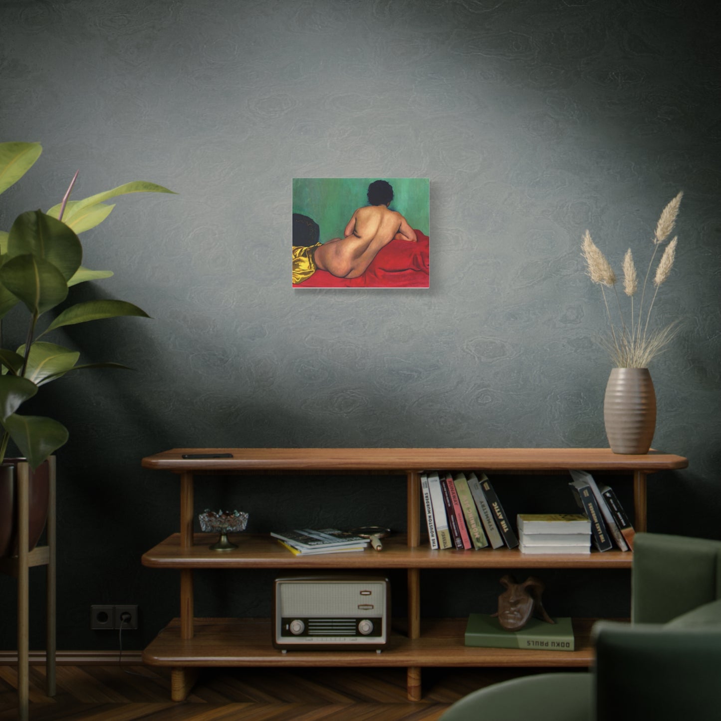 Nu de dos sur un canapé rouge by Félix Vallotton Matte Canvas Wall Art Print