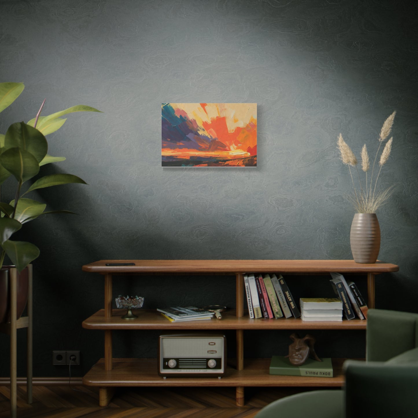 Abstract Sunset Landscape Canvas Print — Matte Stretched Wall Art